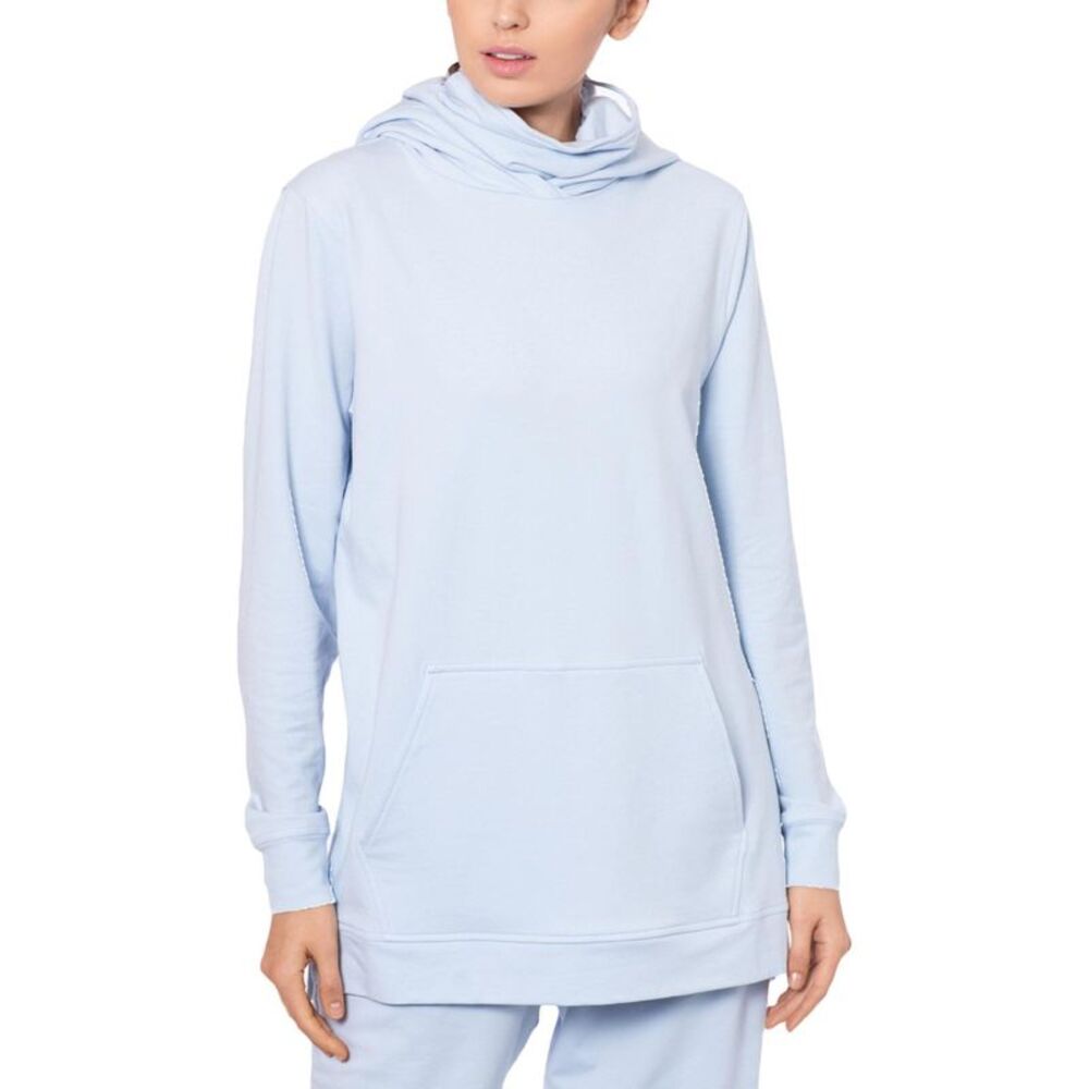 BAM BY BETSY & ADAM Womens Blue Cotton BlendZip Removable Mask Hoodie Sweater M